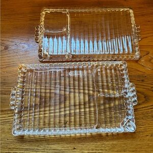 Snack-Sip and Smoke Trays, Made by Hazel Atlas Set of Two